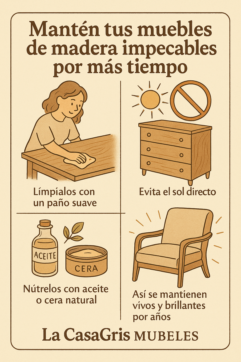 Cómo mantener tus muebles de madera impecables por más tiempo